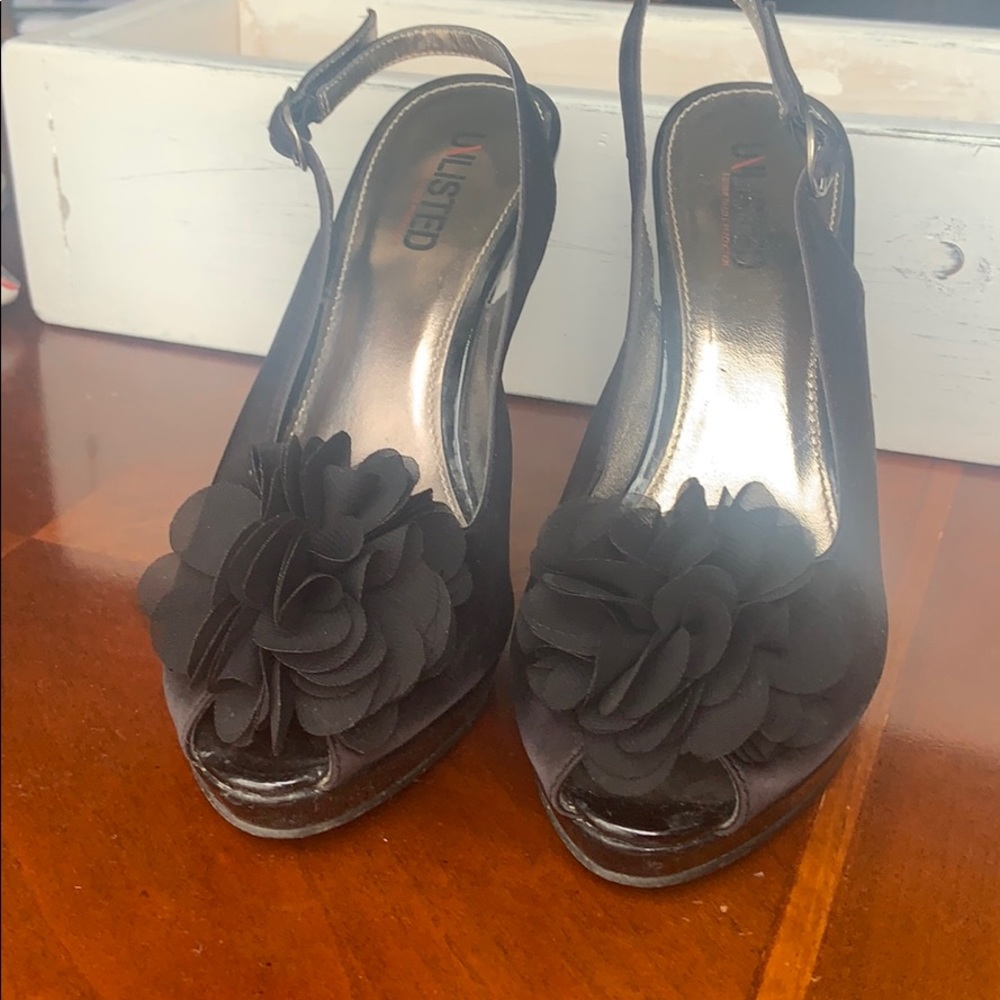 Black Peep Toe Heels